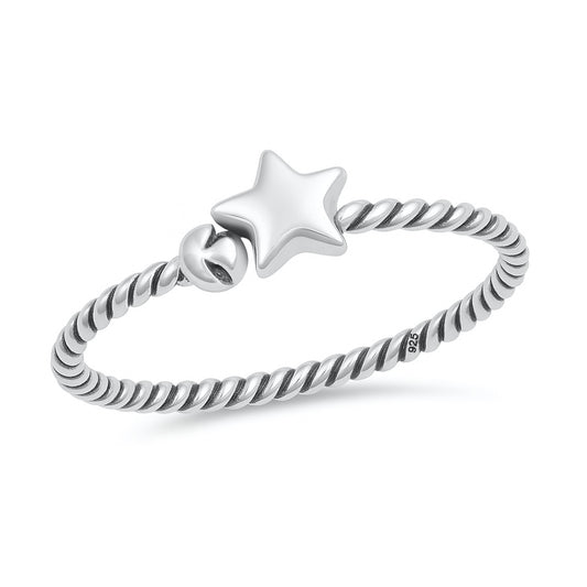 Silver Ring - Star Rope Band