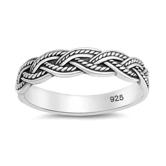Silver Braided Band Ring