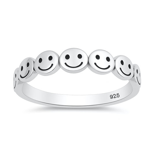 Silver Happy Face Ring