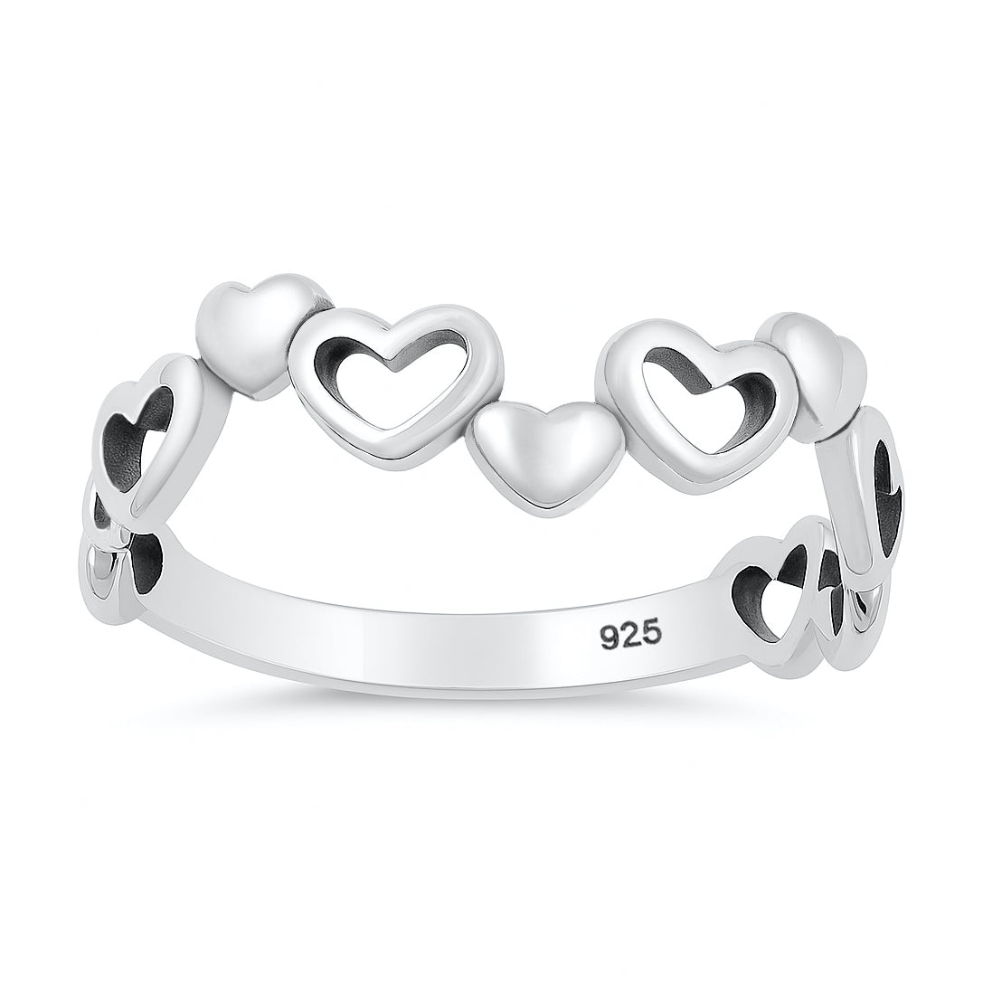Silver Ring - Hearts