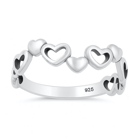 Silver Ring - Hearts