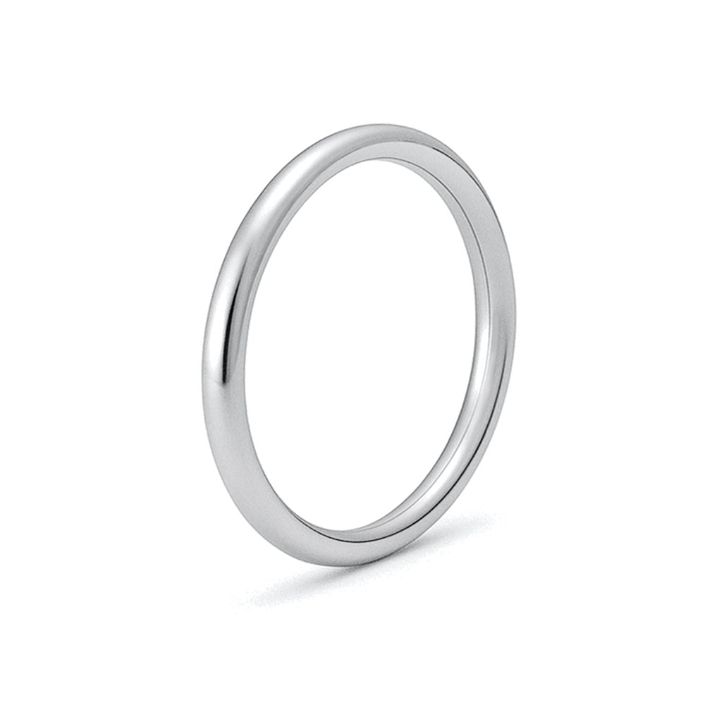 Silver Rounded Band Ring - 2mm