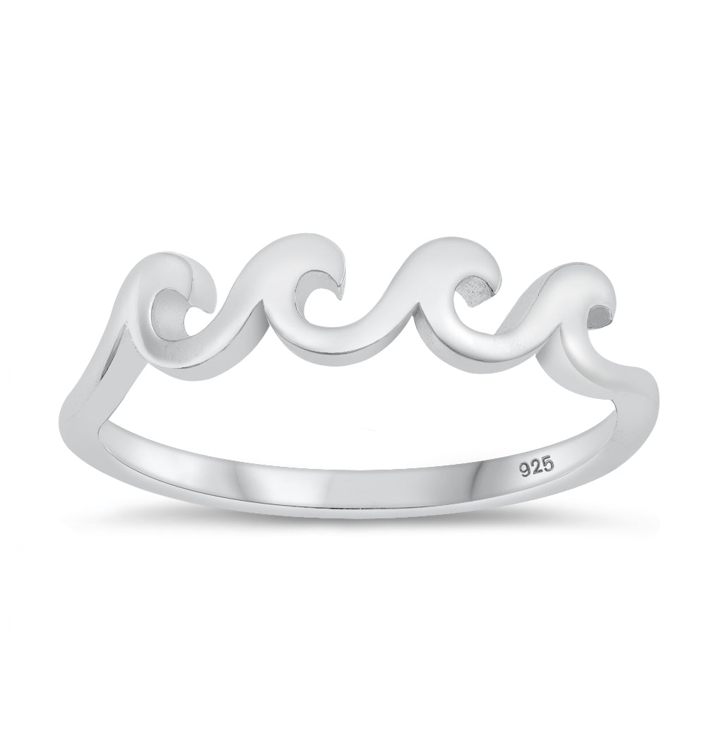 Silver Ring - Four Waves