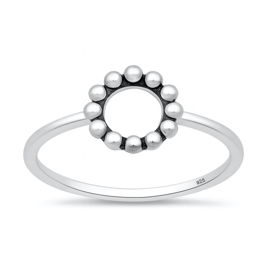 Silver Circle Bead Ring