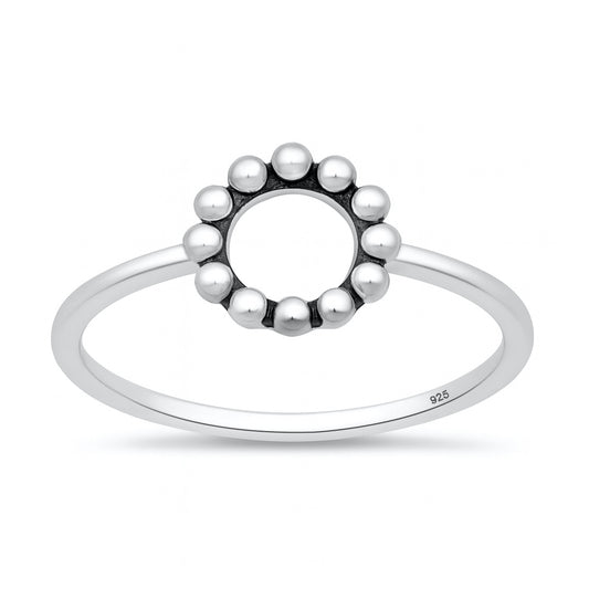 Silver Circle Bead Ring