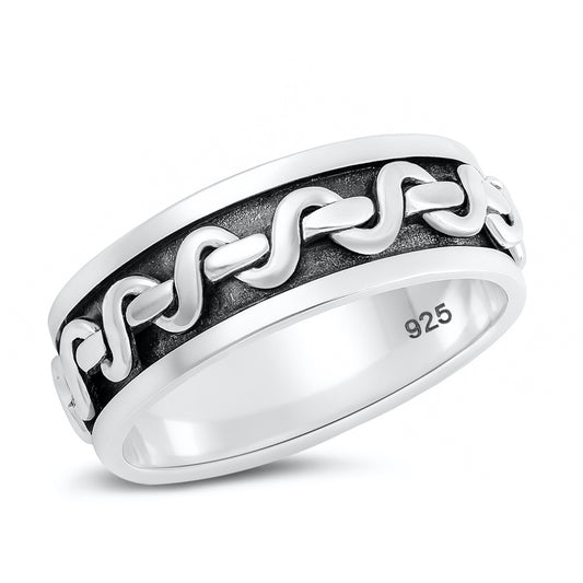 Silver Spinner Ring - Link Chain