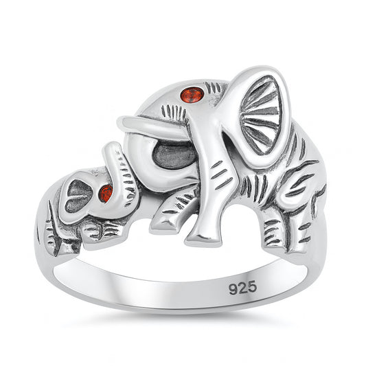 Silver Ring - Elephants