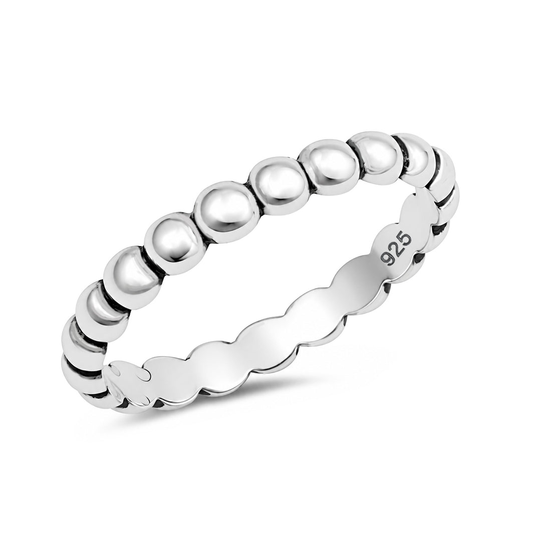 Silver Ring - Beaded Band