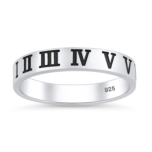 Silver Ring - Roman Numeral Band
