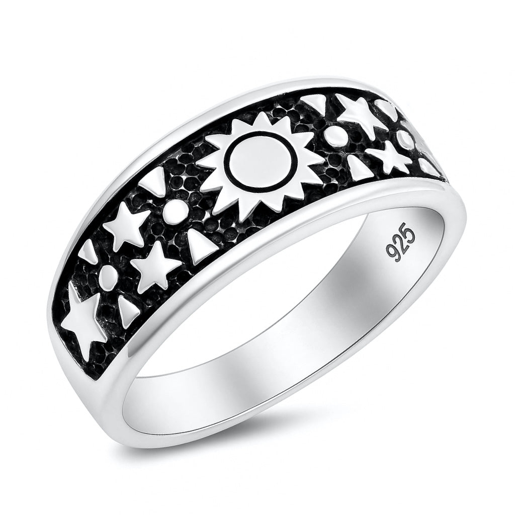 Silver Ring - Sun and Stars