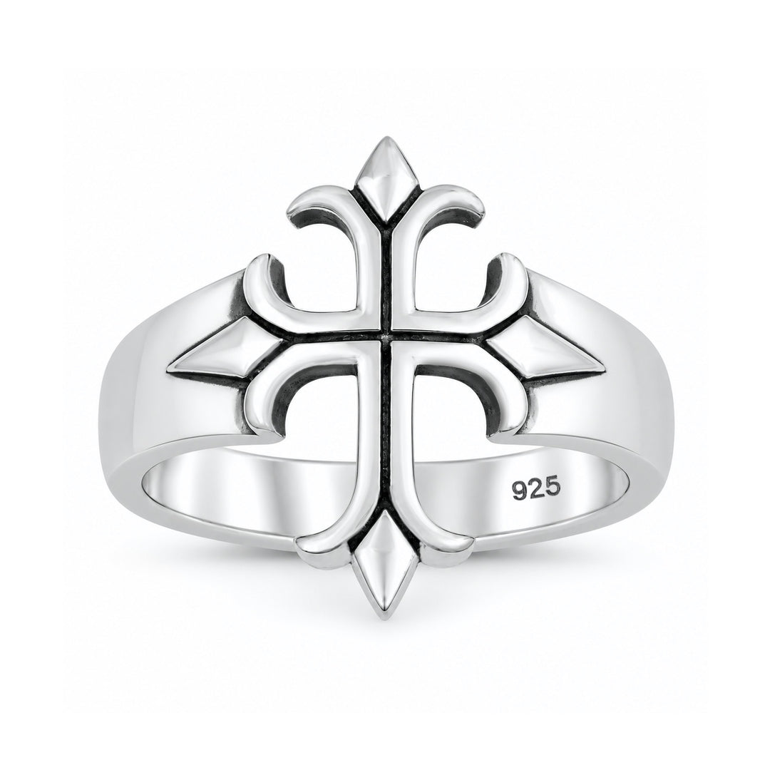 Silver Medieval Cross Ring