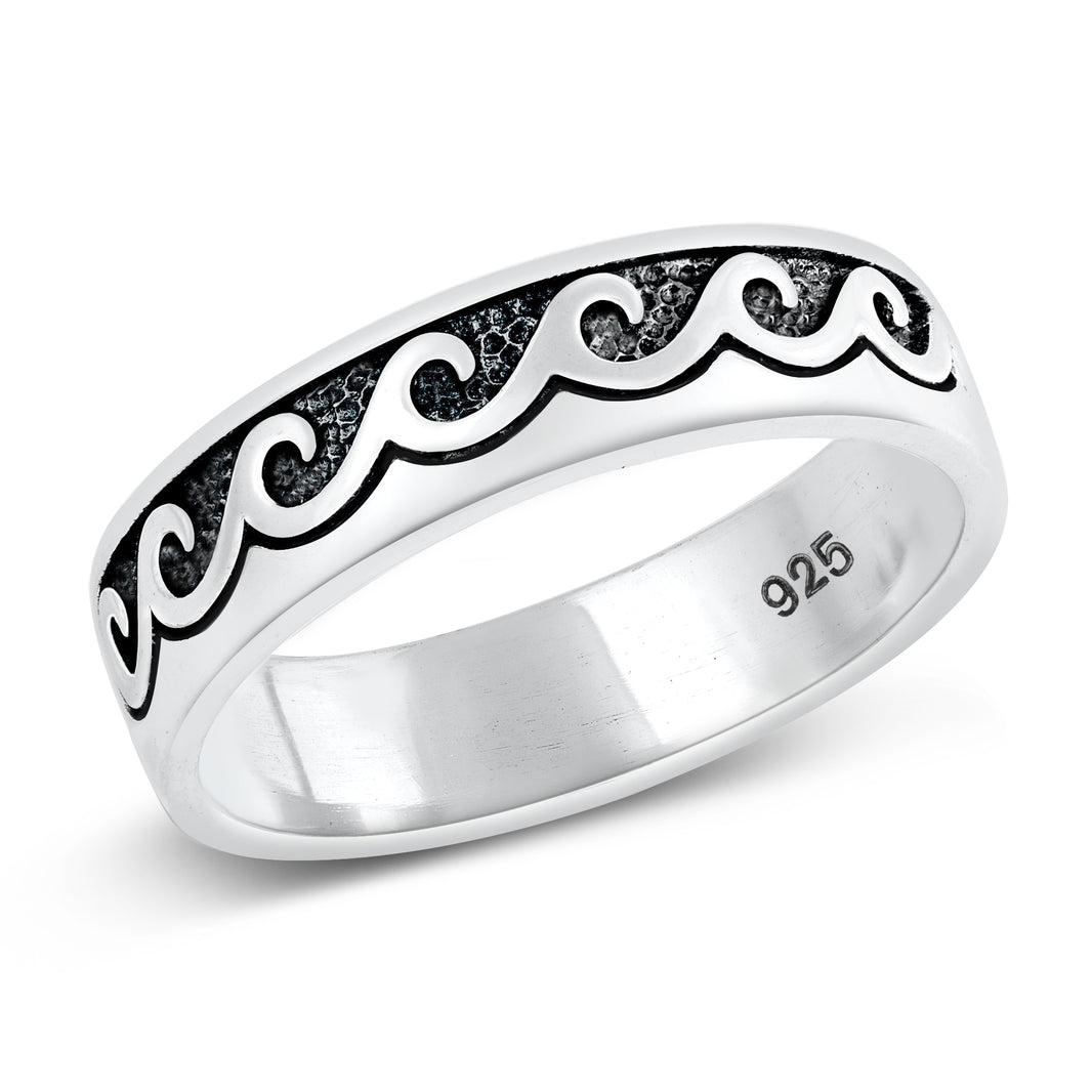 Silver Ring - Wave Band