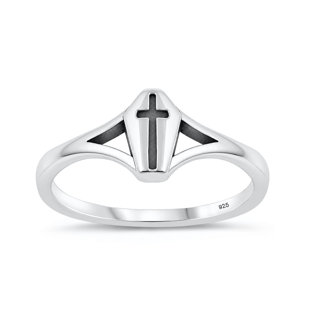 Silver Signet Cross Ring