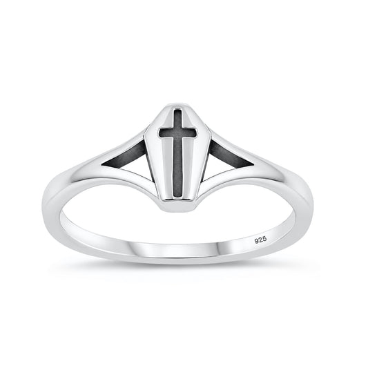 Silver Signet Cross Ring