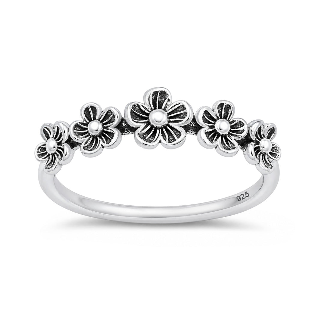 Silver Ring - Flowers