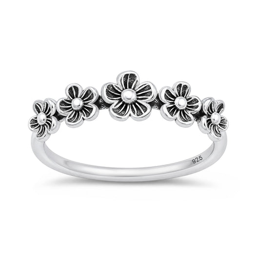 Silver Ring - Flowers
