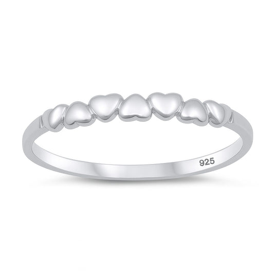 Silver Ring - Mini Hearts