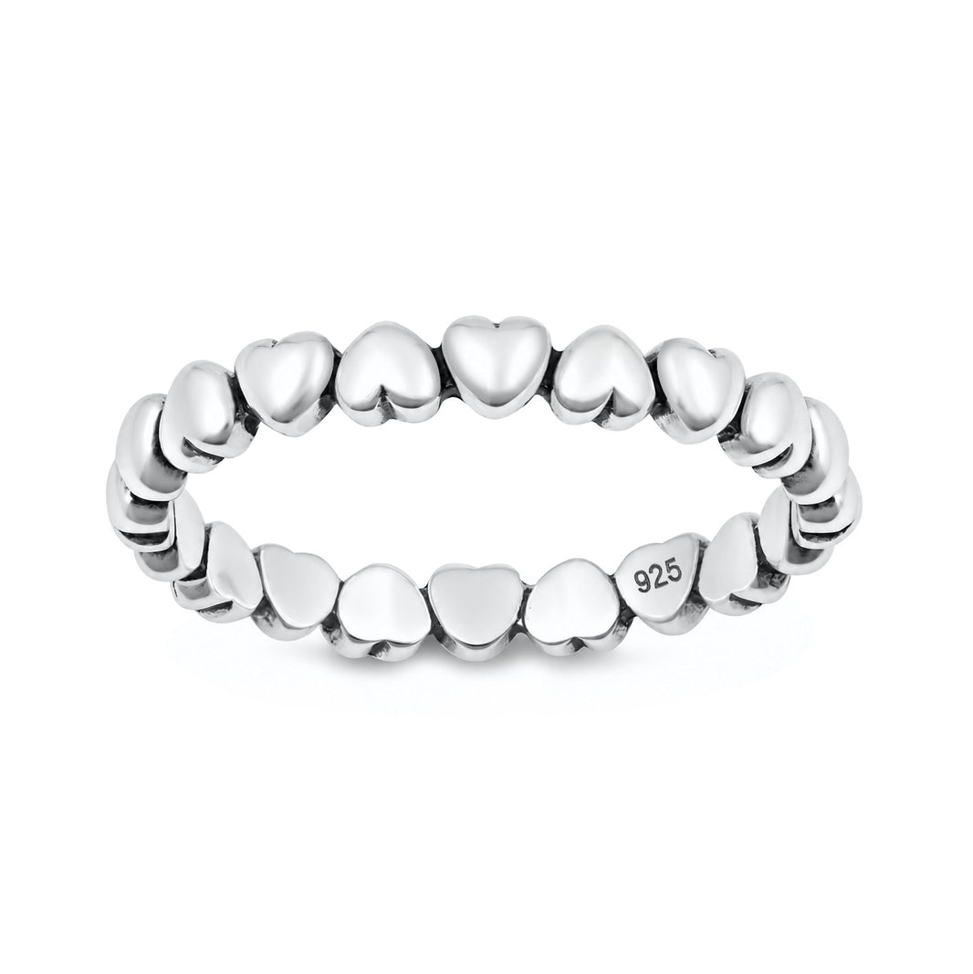 Silver Heart Band Ring