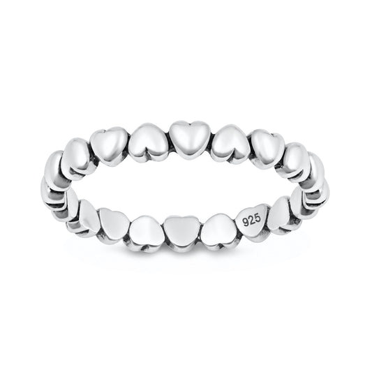 Silver Heart Band Ring