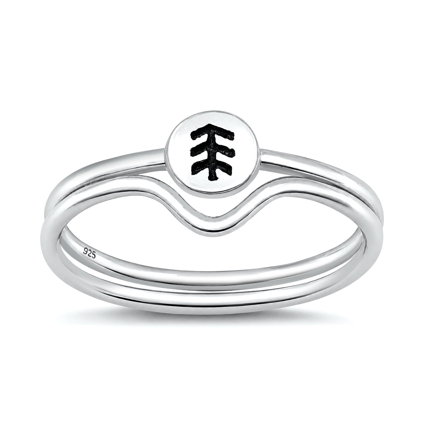 Silver Ring - Little Pine Tree Set