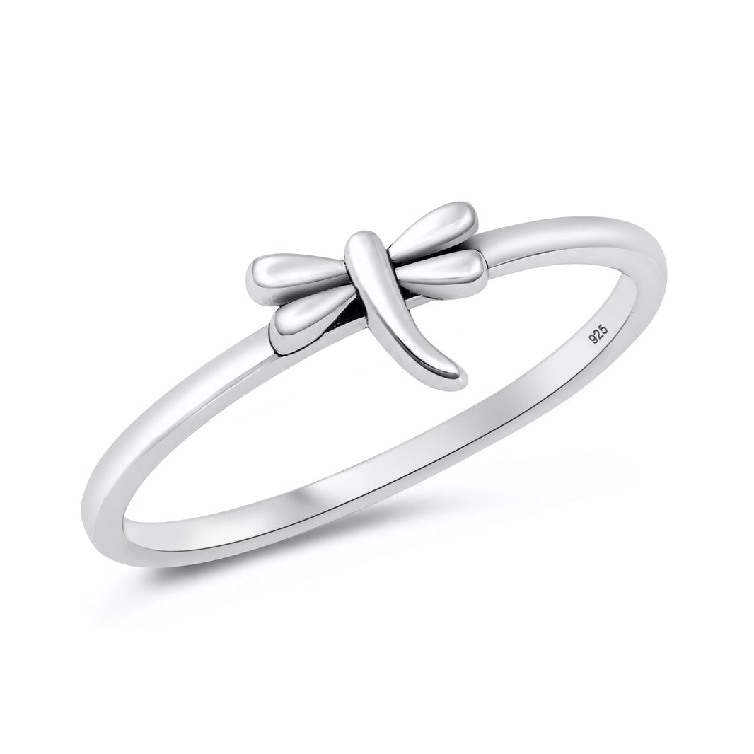 Silver Dragonfly Ring