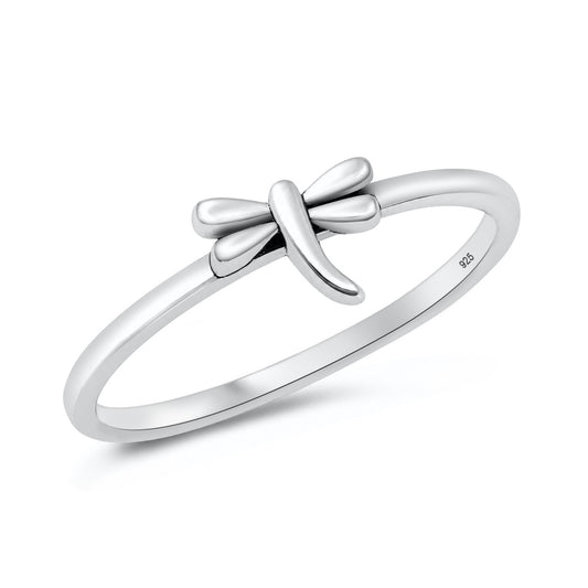 Silver Dragonfly Ring