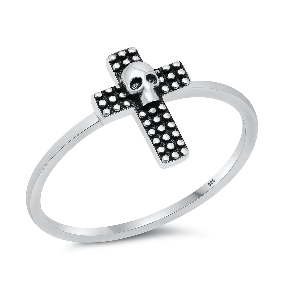 Silver Ring - Skull Cross