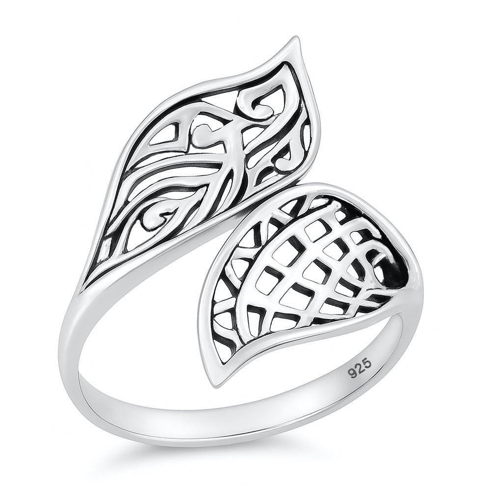 Silver Leaf Filigree Ring