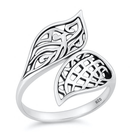 Silver Leaf Filigree Ring