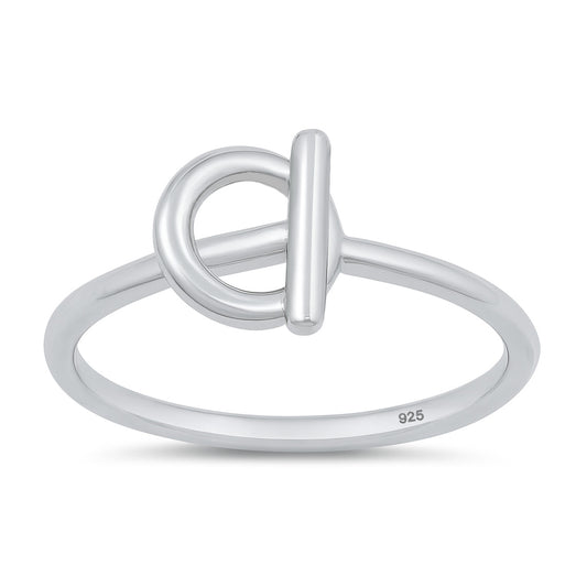 Silver T-Bar Circle Ring
