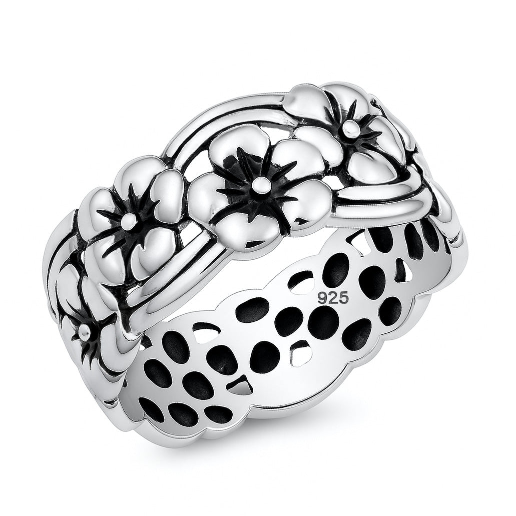 Silver Ring - Flowers