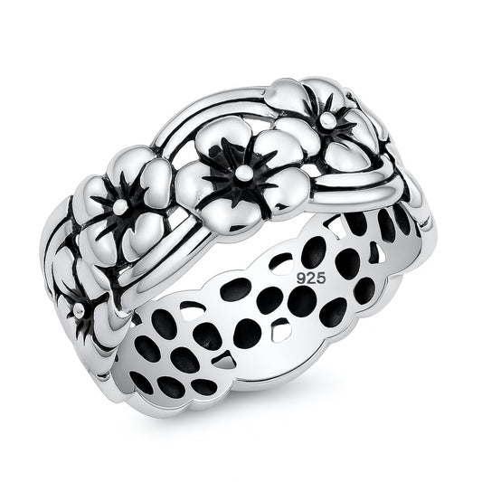 Silver Ring - Flowers