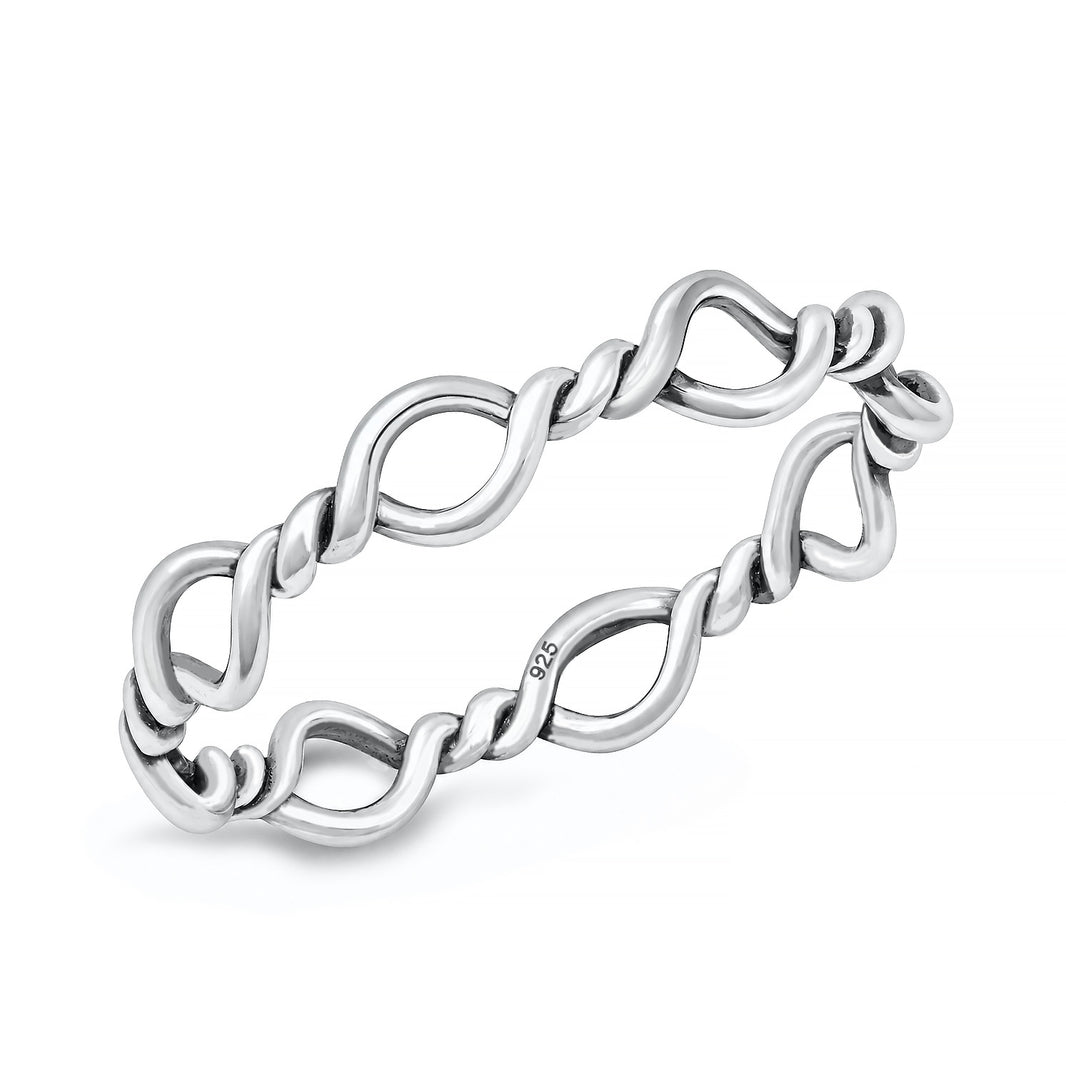 Silver Infinity Twist Ring
