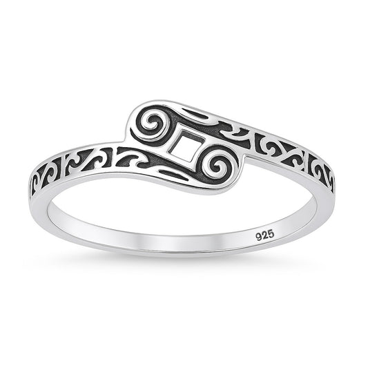 Silver Ring - Ornate Scroll Band