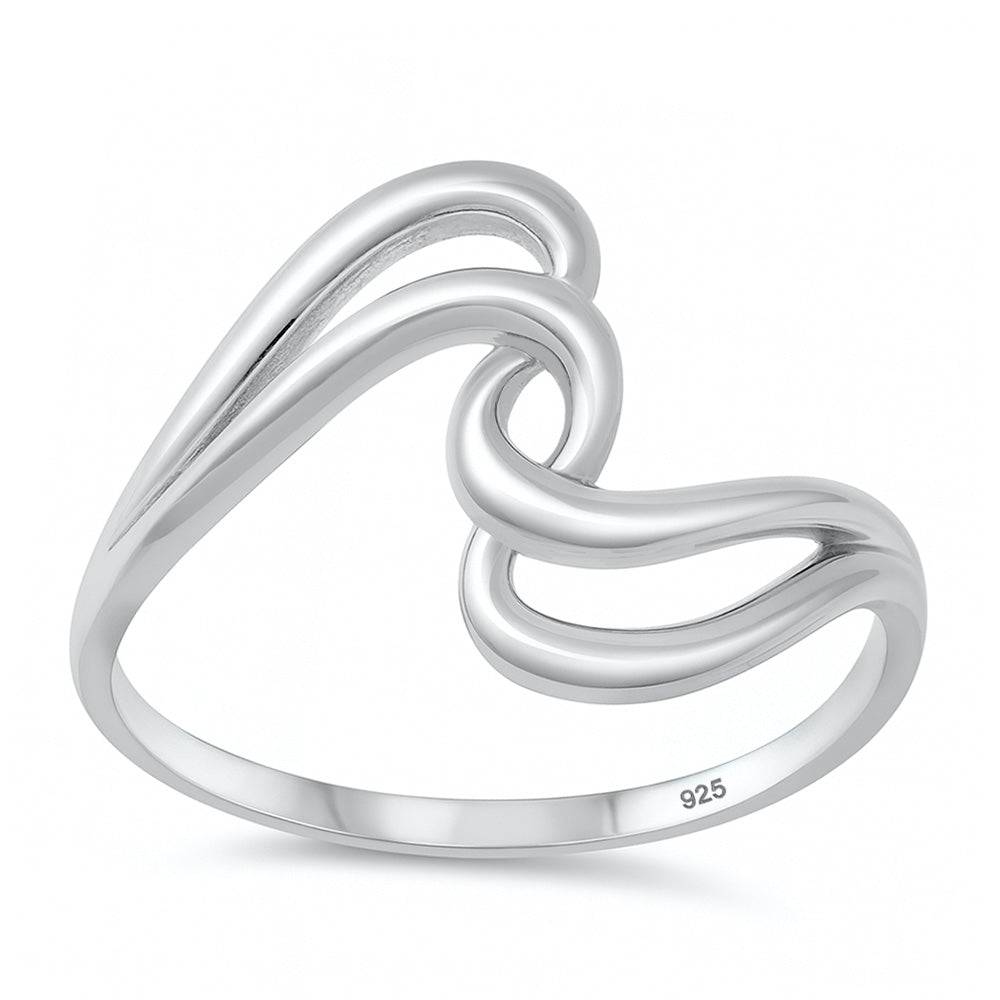 Silver Freefrom Wave Ring