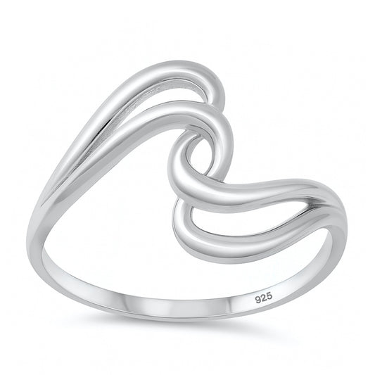 Silver Freefrom Wave Ring