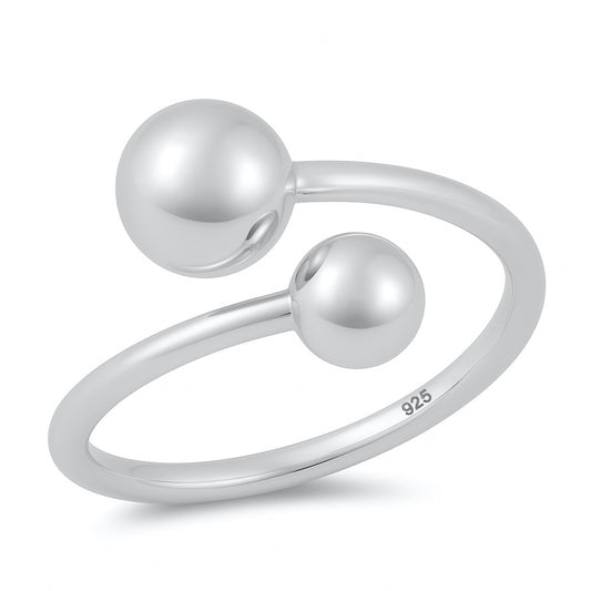 Silver Bypass Ball Ring