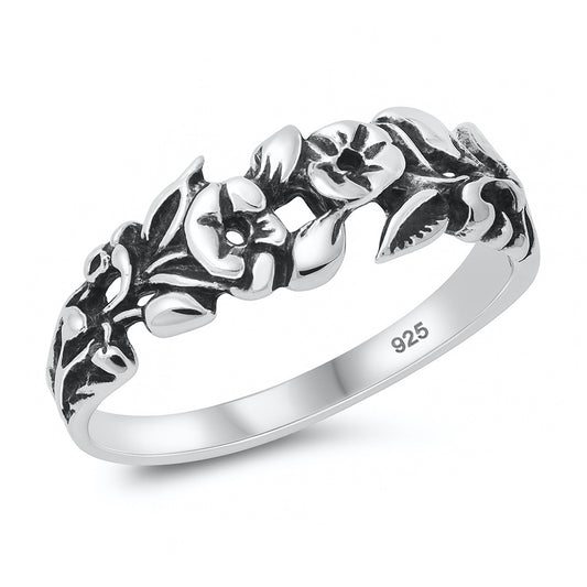 Silver Ring - Flowers
