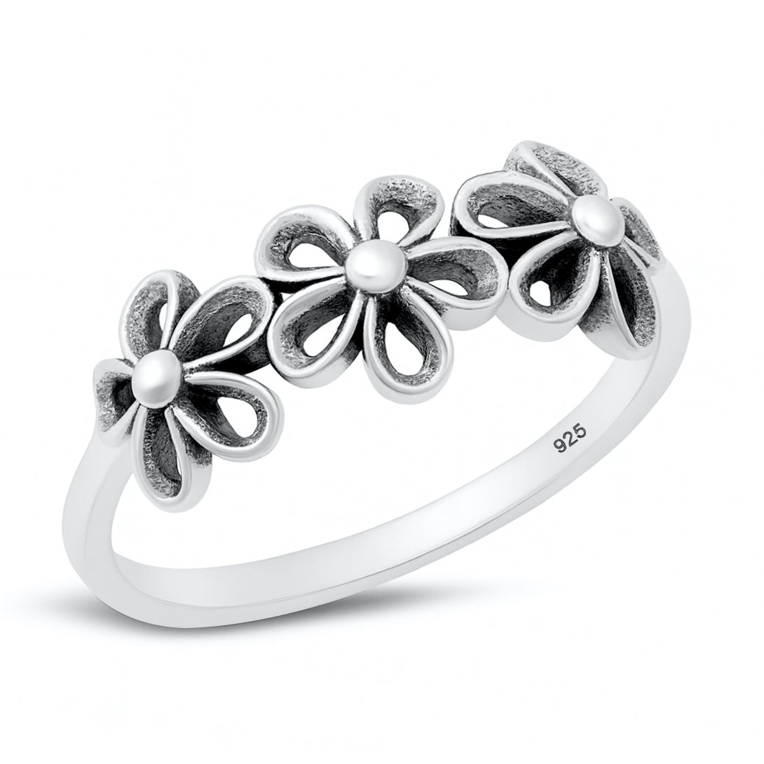 Silver Ring - Flowers