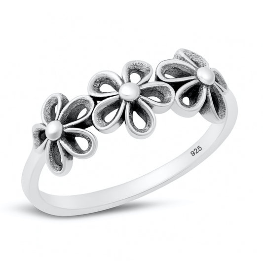 Silver Ring - Flowers