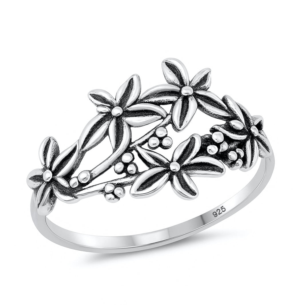 Silver Ring - Plumerias