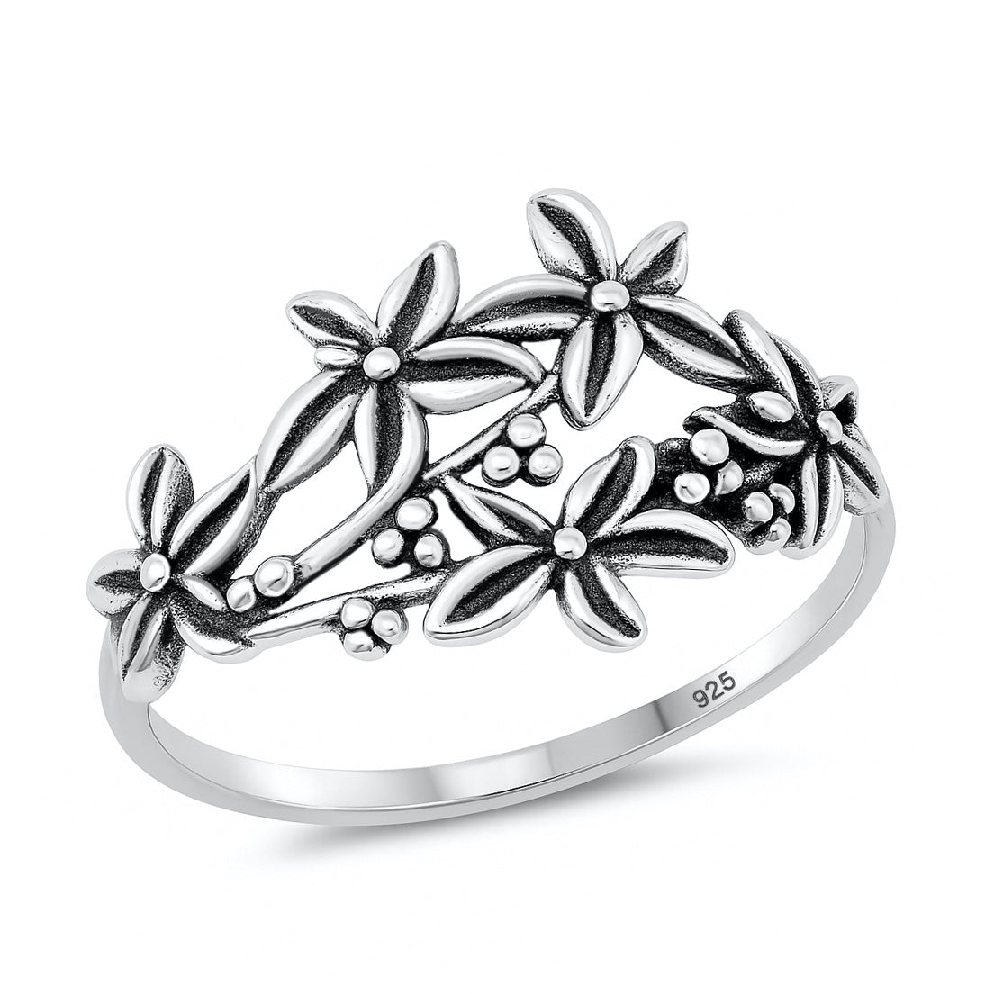 Silver Ring - Plumerias