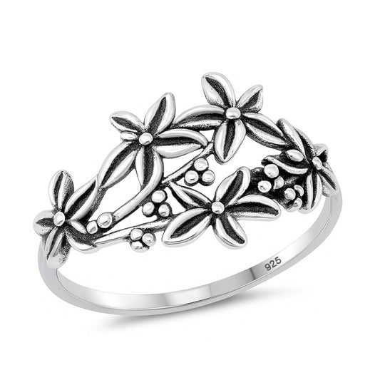 Silver Ring - Plumerias