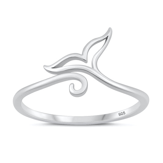 Silver Toe Ring - Whale Tail