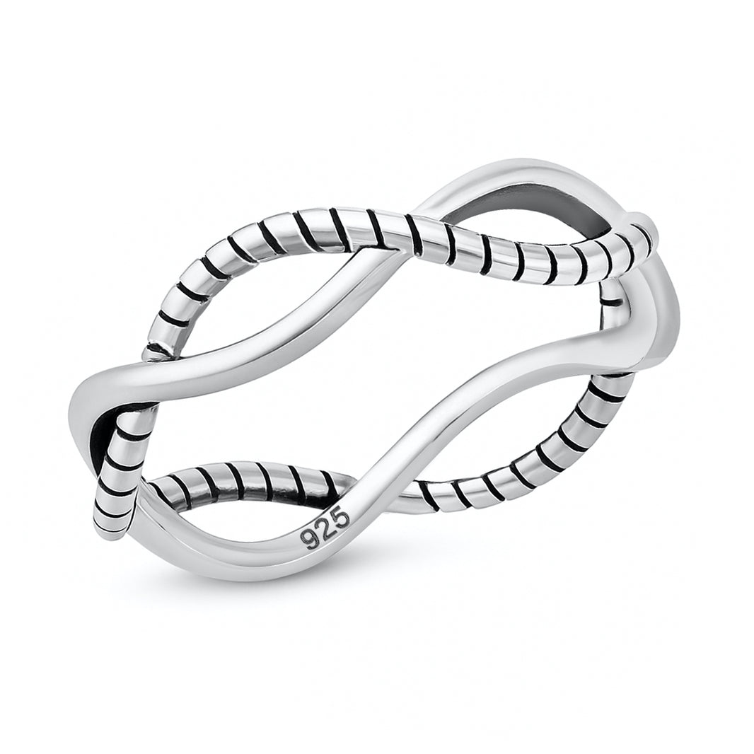 Silver Ring - Rope Braid