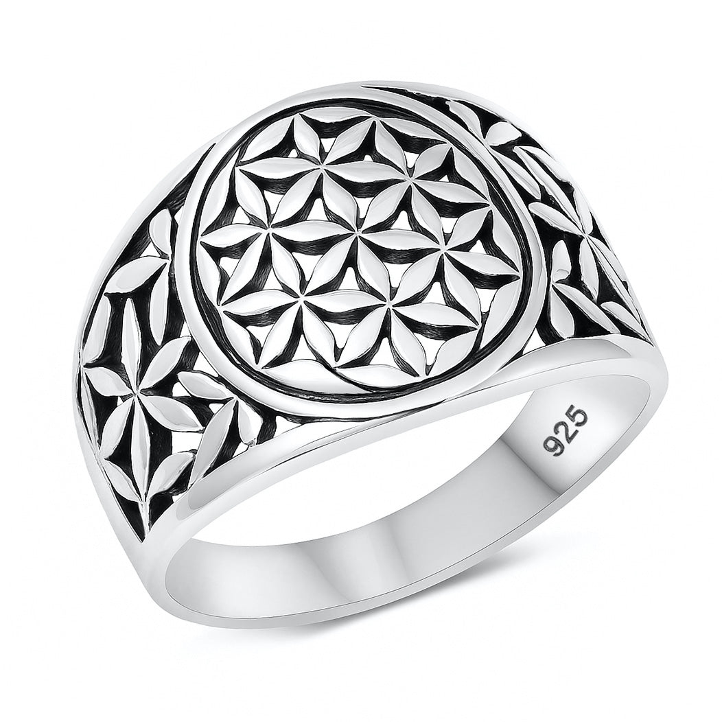 Silver Ring - Floral Filigree