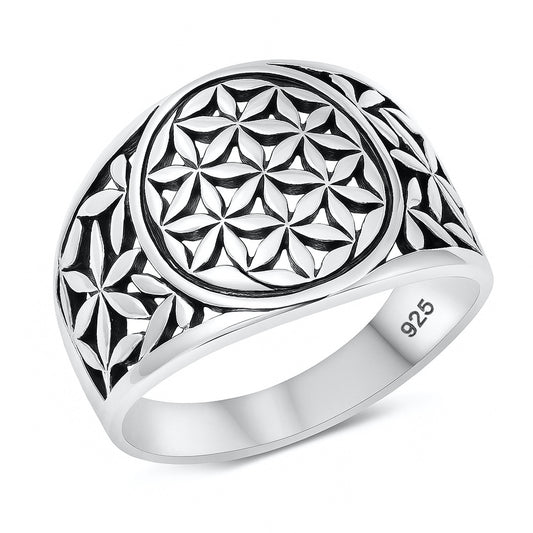 Silver Ring - Floral Filigree