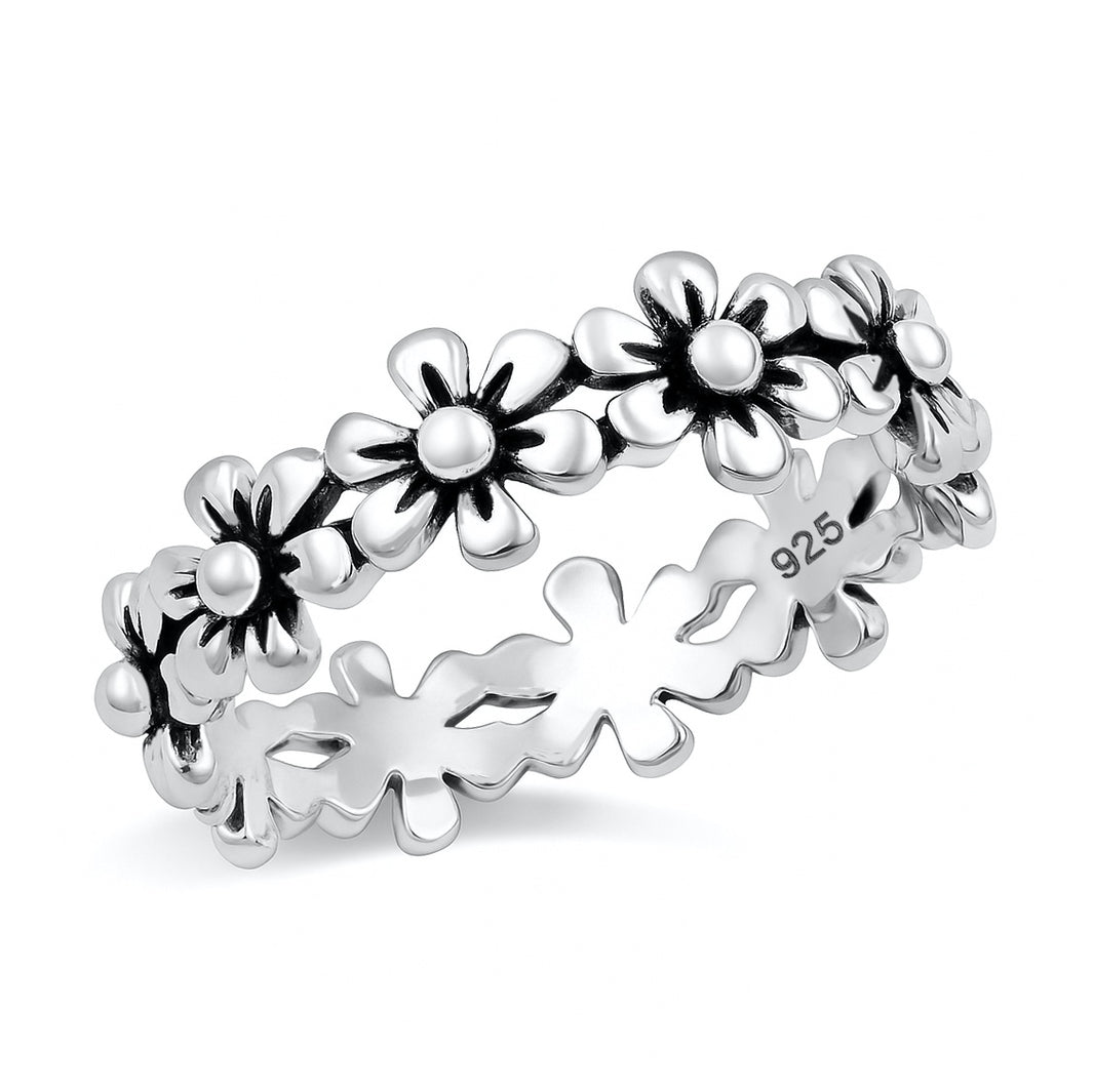 Silver Ring - Flowers