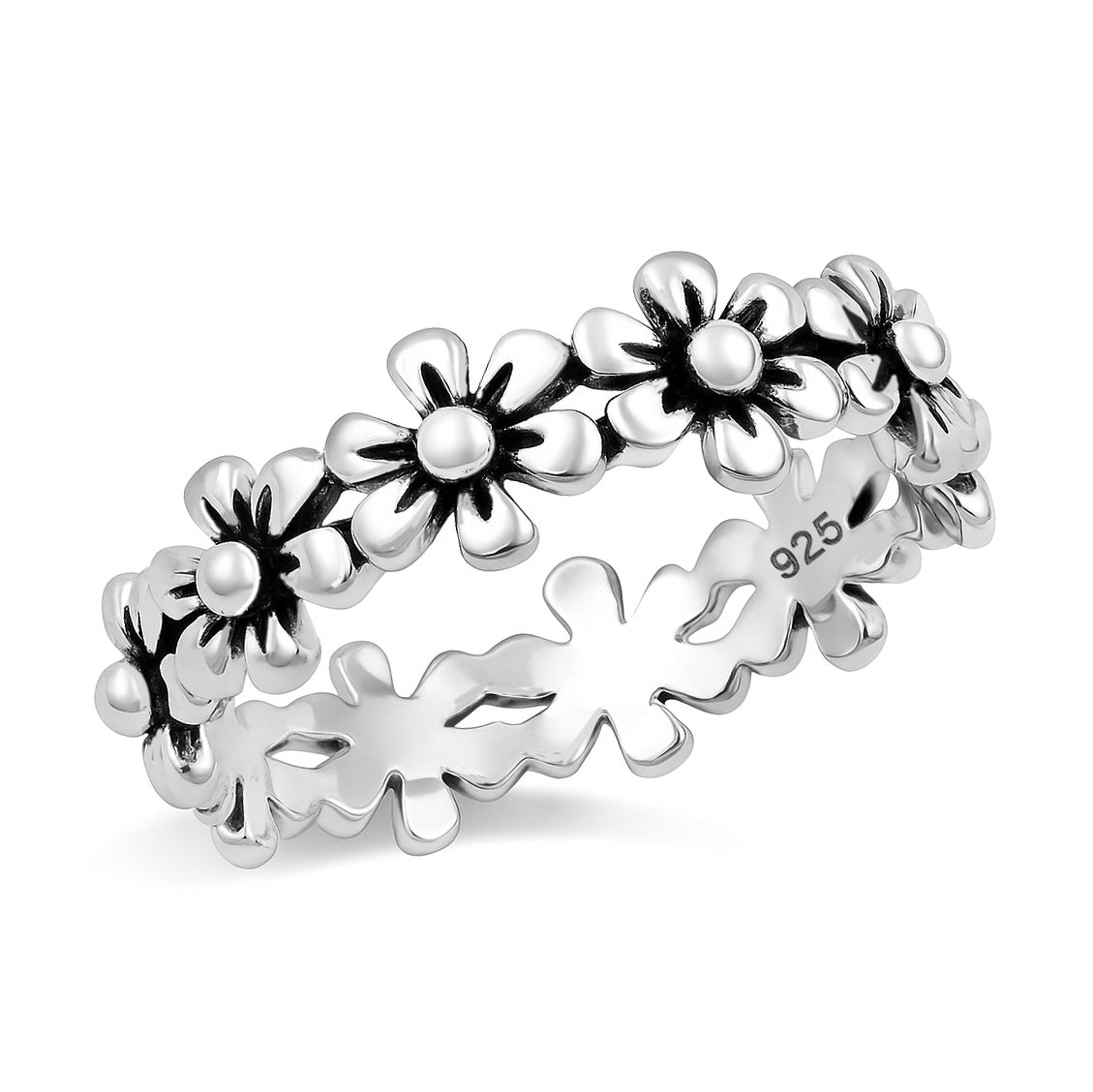 Silver Ring - Flowers