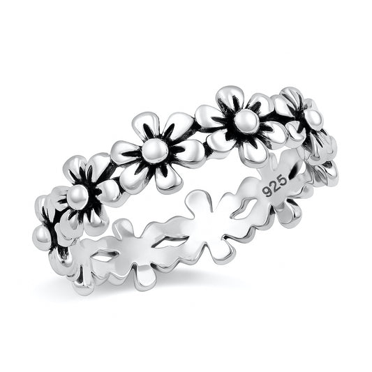 Silver Ring - Flowers